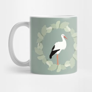 Stork in a Leaf Ring Mug